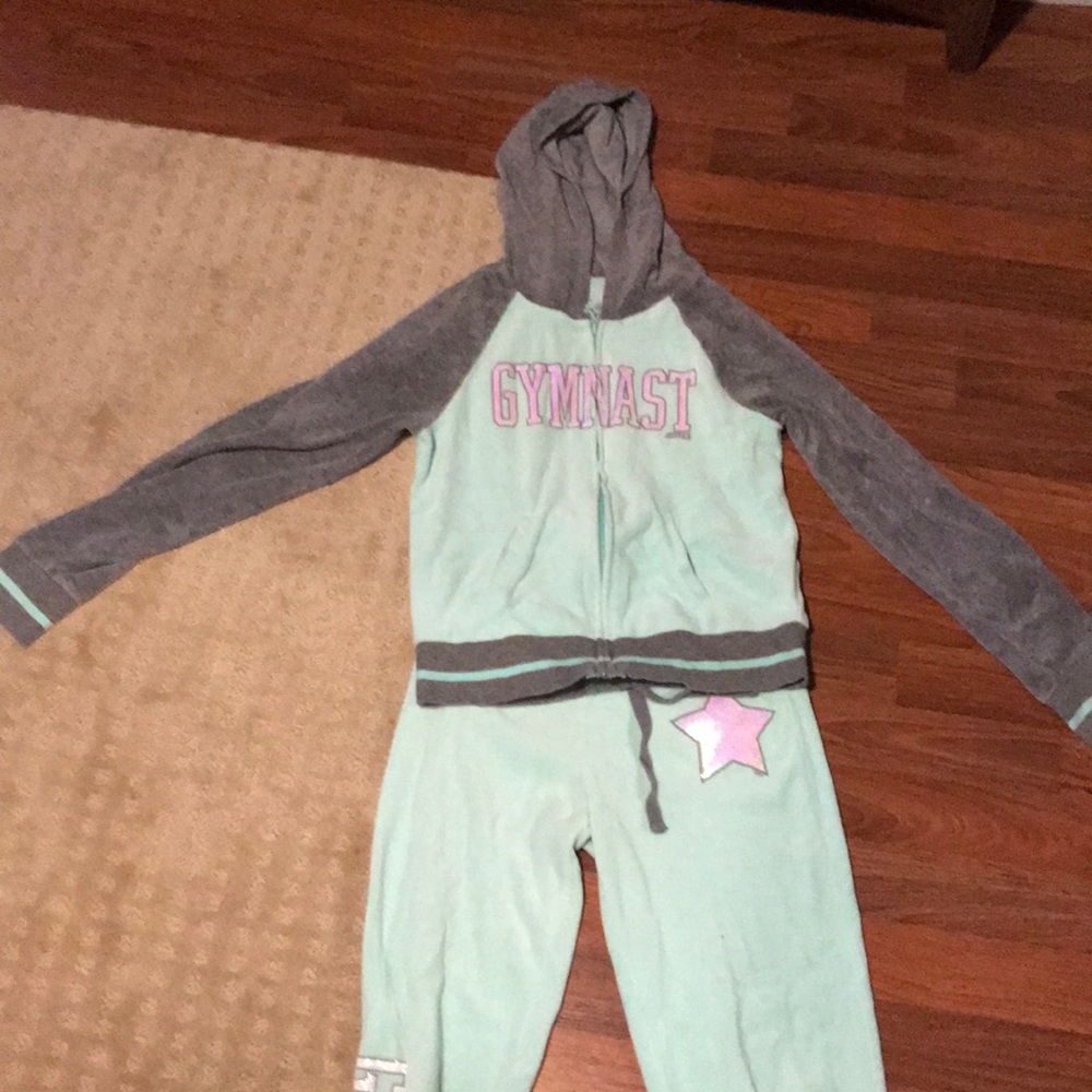 Girls Justice gymnast sweat suit size 12
